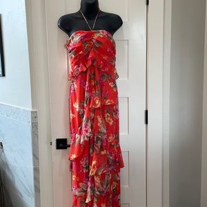 WAYF floral tiered dress